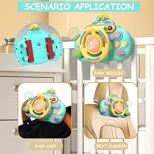 PATPAT Music Driving Steering Wheel Toy for Kids, Simulation Racing Play Learning Educational Toys for Baby Girls Boys 1-3 Years Old, Music Toy for Baby Steering Wheel Mountable on Crib (Green) PATPAT Music Driving Steering Wheel Toy for Kids, Simulation Racing Play Learning Educational Toys for Baby Girls Boys 1-3 Years Old, Music Toy for Baby Steering Wheel Mountable on Crib (Green)